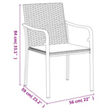 Garden Chairs with Cushions 6 pcs Black 56x59x84 cm Poly Rattan - Extra Image