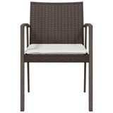 Garden Chairs with Cushions 4 pcs Brown 56.5x57x83 cm Poly Rattan