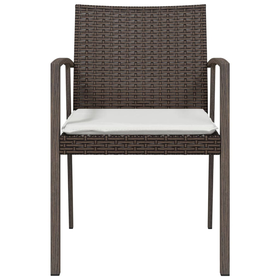 Garden Chairs with Cushions 4 pcs Brown 56.5x57x83 cm