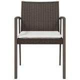 Garden Chairs with Cushions 6 pcs Brown 56.5x57x83 cm Poly Rattan