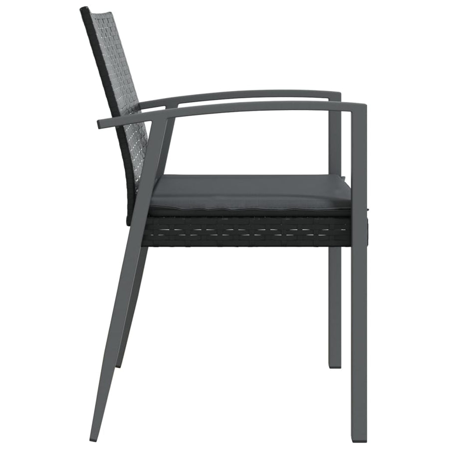 Garden Chairs with Cushions 4 pcs Black 56.5x57x83 cm