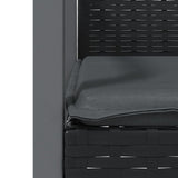 Garden Chairs with Cushions 4 pcs Black 56.5x57x83 cm Poly Rattan - Close-Up Angle