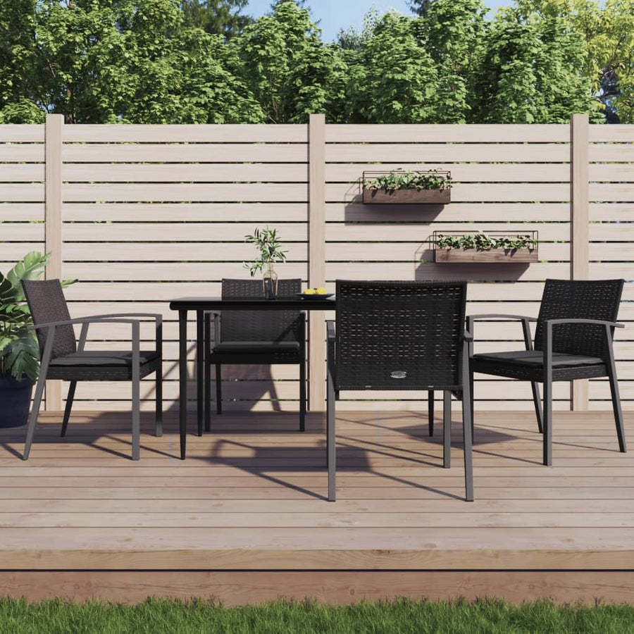 Garden Chairs with Cushions 4 pcs Black 56.5x57x83 cm
