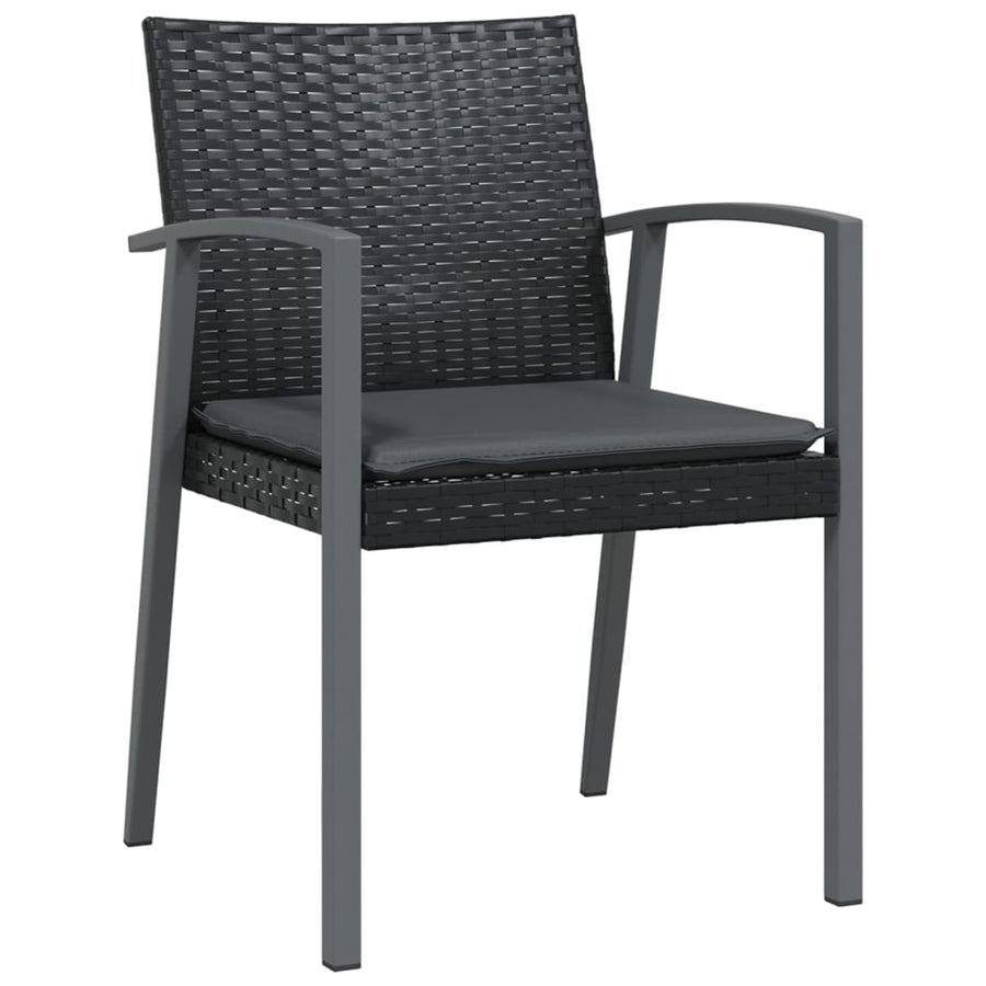 Garden Chairs with Cushions 6 pcs Black 56.5x57x83 cm