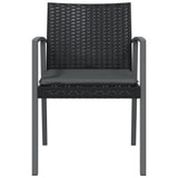 Garden Chairs with Cushions 6 pcs Black 56.5x57x83 cm Poly Rattan - Top-Down View