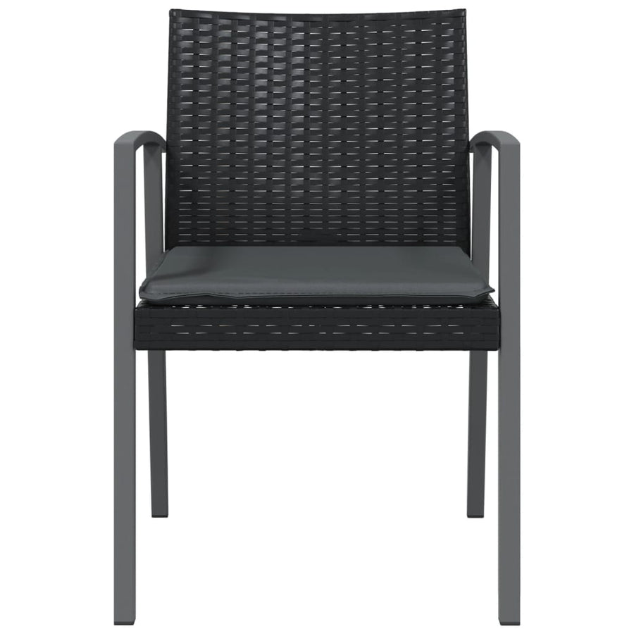 Garden Chairs with Cushions 6 pcs Black 56.5x57x83 cm