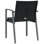 Garden Chairs with Cushions 6 pcs Black 56.5x57x83 cm
