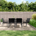 Garden Chairs with Cushions 6 pcs Black 56.5x57x83 cm