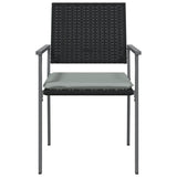 Garden Chairs with Cushions 4 pcs Black 54x62.5x89 cm Poly Rattan