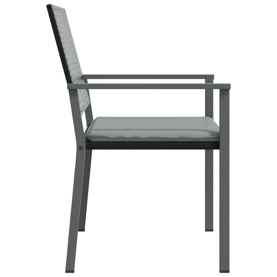 Garden Chairs with Cushions 4 pcs Black 54x62.5x89 cm