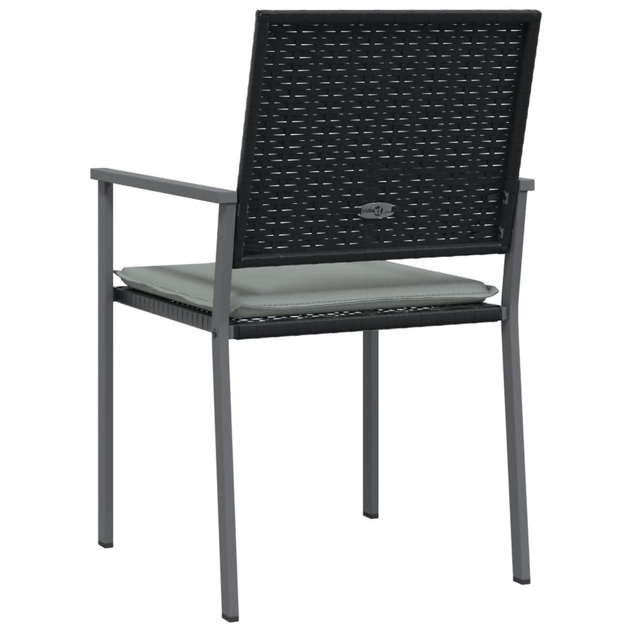 Garden Chairs with Cushions 4 pcs Black 54x62.5x89 cm