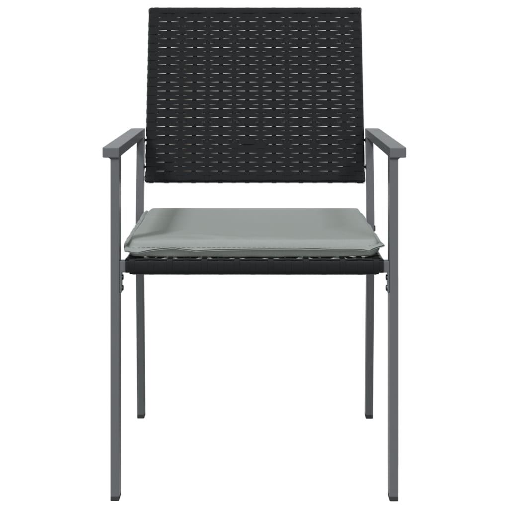 Garden Chairs with Cushions 6 pcs Black 54x62.5x89 cm Poly Rattan