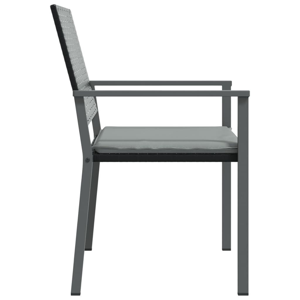 Garden Chairs with Cushions 6 pcs Black 54x62.5x89 cm Poly Rattan