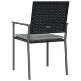 Garden Chairs with Cushions 6 pcs Black 54x62.5x89 cm Poly Rattan - Rear View