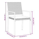 Garden Chairs with Cushions 6 pcs Black 54x62.5x89 cm Poly Rattan