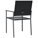 Garden Chairs 4 pcs Black 54x62.5x89 cm Poly Rattan - Rear View