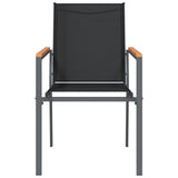 Garden Chairs 6 pcs Black 55x61.5x90 cm Textilene and Steel