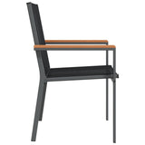 Garden Chairs 6 pcs Black 55x61.5x90 cm Textilene and Steel