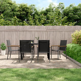 Garden Chairs 6 pcs Black 55x61.5x90 cm Textilene and Steel