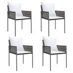 Garden Chairs with Cushions 4 pcs Brown 54x61x83 cm Poly Rattan
