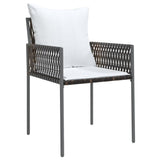 Garden Chairs with Cushions 4 pcs Brown 54x61x83 cm Poly Rattan - Side View