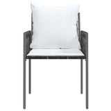 Garden Chairs with Cushions 4 pcs Brown 54x61x83 cm Poly Rattan