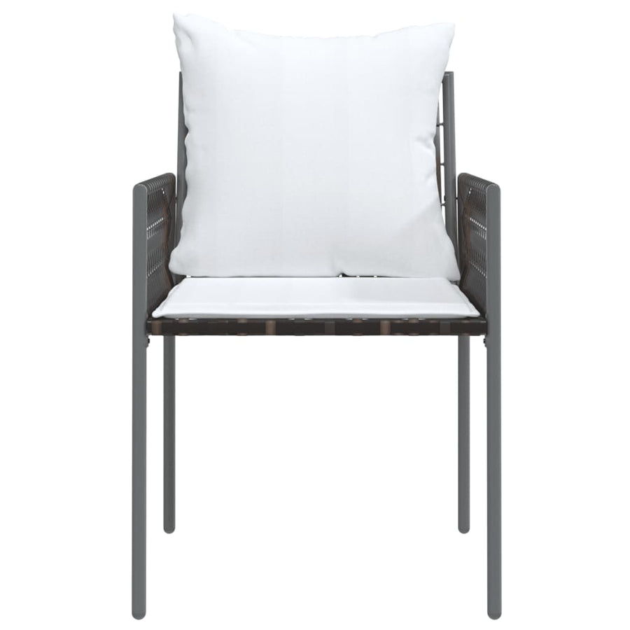 Garden Chairs with Cushions 4 pcs Brown 54x61x83 cm Poly Rattan