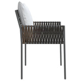 Garden Chairs with Cushions 4 pcs Brown 54x61x83 cm Poly Rattan - 45-Degree Angle