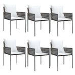 Garden Chairs with Cushions 6 pcs Brown 54x61x83 cm Poly Rattan