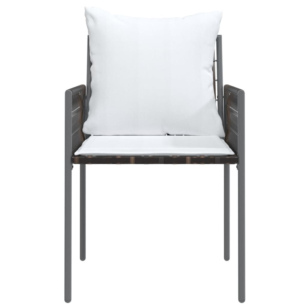Garden Chairs with Cushions 6 pcs Brown 54x61x83 cm Poly Rattan