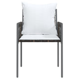 Garden Chairs with Cushions 6 pcs Brown 54x61x83 cm Poly Rattan