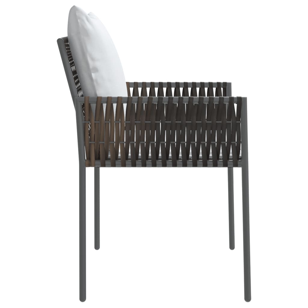 Garden Chairs with Cushions 6 pcs Brown 54x61x83 cm Poly Rattan