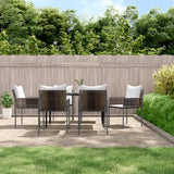 Garden Chairs with Cushions 6 pcs Brown 54x61x83 cm Poly Rattan