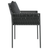 Garden Chairs with Cushions 4 pcs Black 54x61x83 cm Poly Rattan - 45-Degree Angle