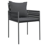 Garden Chairs with Cushions 6 pcs Black 54x61x83 cm Poly Rattan - Side View