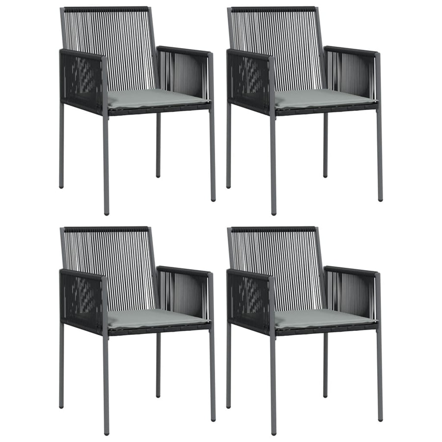 Garden Chairs with Cushions 4 pcs Black 54x60.5x83.5 cm