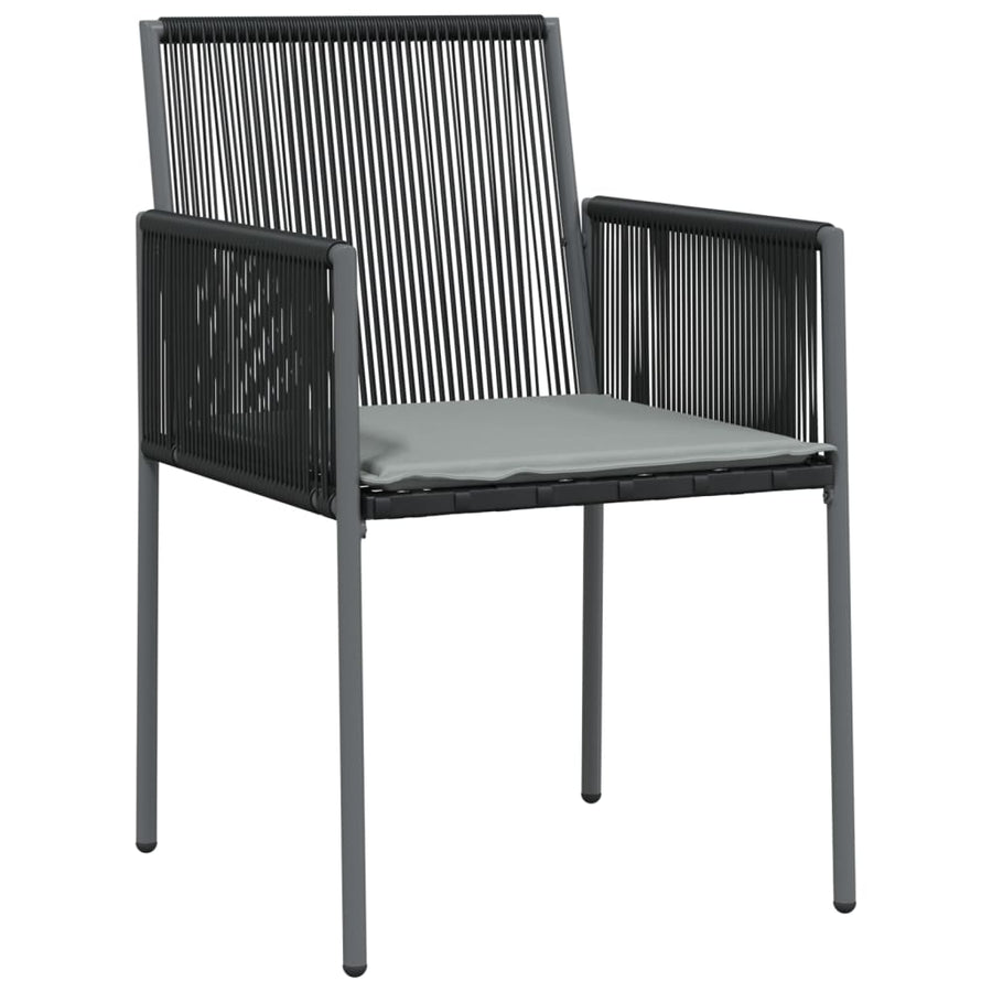 Garden Chairs with Cushions 4 pcs Black 54x60.5x83.5 cm