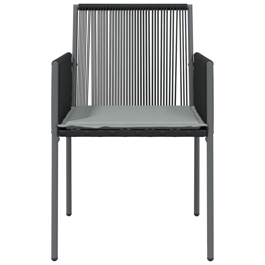 Garden Chairs with Cushions 4 pcs Black 54x60.5x83.5 cm