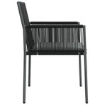 Garden Chairs with Cushions 4 pcs Black 54x60.5x83.5 cm