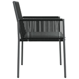 Garden Chairs with Cushions 4 pcs Black 54x60.5x83.5 cm Poly Rattan - 45-Degree Angle