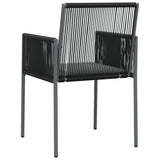 Garden Chairs with Cushions 4 pcs Black 54x60.5x83.5 cm Poly Rattan - Rear View