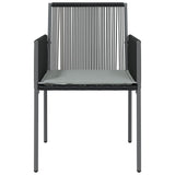 Garden Chairs with Cushions 6 pcs Black 54x60.5x83.5 cm Poly Rattan