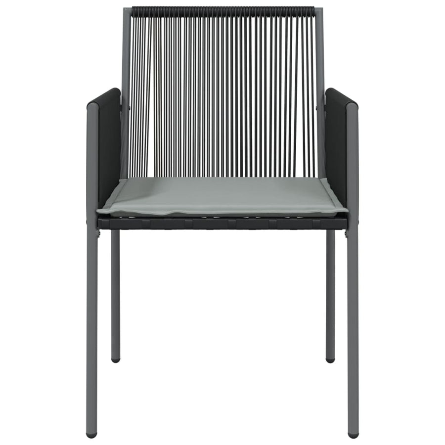 Garden Chairs with Cushions 6 pcs Black 54x60.5x83.5 cm