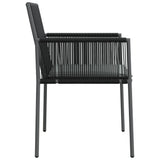 Garden Chairs with Cushions 6 pcs Black 54x60.5x83.5 cm Poly Rattan - 45-Degree Angle