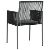 Garden Chairs with Cushions 6 pcs Black 54x60.5x83.5 cm Poly Rattan - Rear View