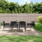 Garden Chairs with Cushions 6 pcs Black 54x60.5x83.5 cm