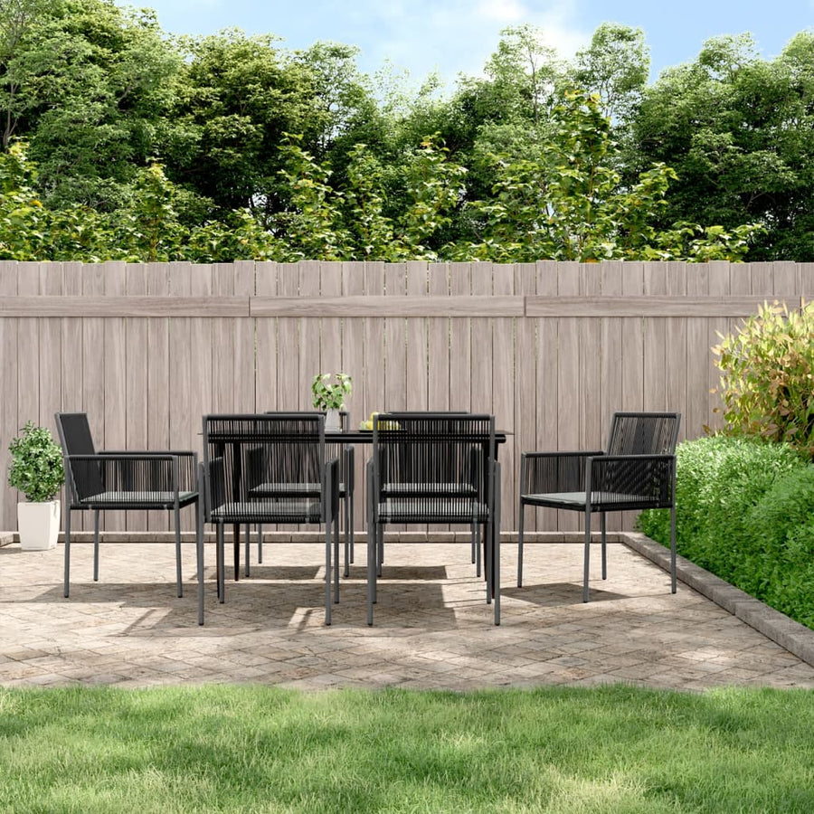 Garden Chairs with Cushions 6 pcs Black 54x60.5x83.5 cm