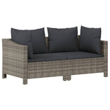 3 Piece Garden Lounge Set with Cushions Grey Poly Rattan - 45-Degree Angle