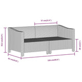 3 Piece Garden Lounge Set with Cushions Grey Poly Rattan - Low Angle