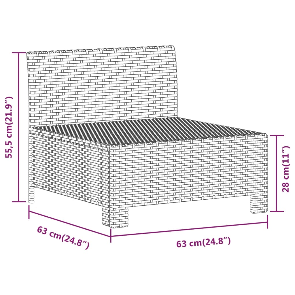 3 Piece Garden Lounge Set with Cushions Grey Poly Rattan
